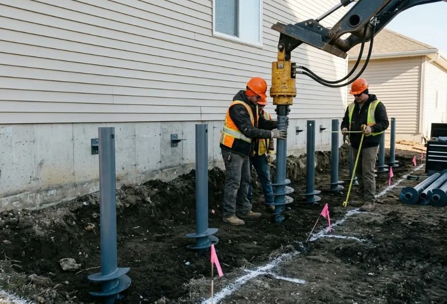 Strengthening Foundations With Helical Piers in Cedar Rapids